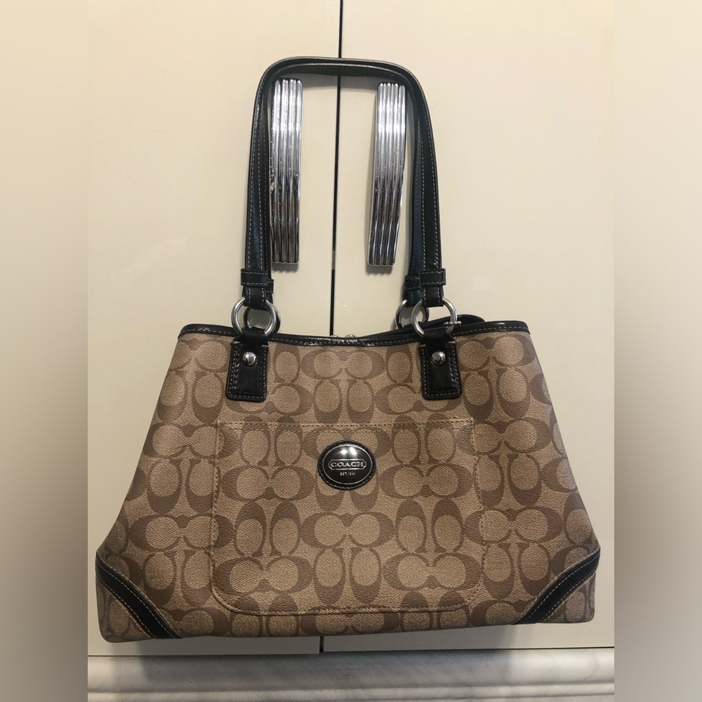 COACH Payton Heritage Signature Brown Tote Shoulder Bag Purse F23721